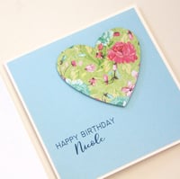 Image 2 of Handmade Birthday Card For Her. Pretty Personalised Birthday Card Made in Australia.