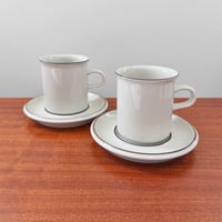 Image 1 of Arabia Finland Fennica Coffee Cups with Saucers