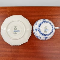 Image 5 of Royal Copenhagen Blue Fluted Full Lace Tea Cup Trio Set
