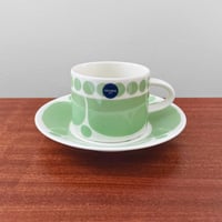 Image 1 of Arabia Finland Sunnuntai Green Tea Cup with Saucer