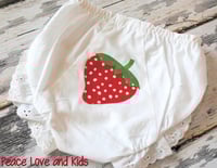 Image 1 of Strawberry Baby Bloomers Ruffled Diaper Cover 