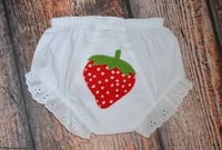 Image 2 of Strawberry Baby Bloomers Ruffled Diaper Cover 