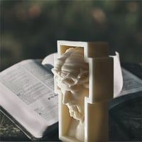 Image 1 of Jesus Christ Cross Candle – Handcrafted Soy Wax for Faith & Devotion
