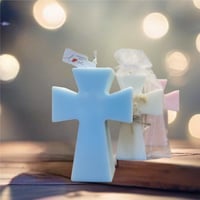 Image 2 of Blessing Cross Candle – Handcrafted Soy Wax for Religious Ceremonies & Favors