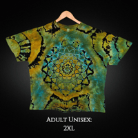 Image 1 of Ice Dyed Green Mandala Tie Dye Adult (2XL) Unisex T-shirt