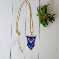 Image 3 of Blue Owl Necklace