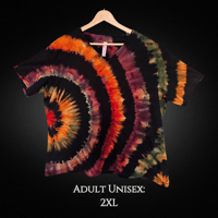 Image 1 of Reverse Tie Dye Rainbow Adult (2XL) V-Neck T-shirt