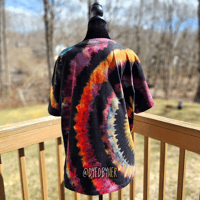 Image 4 of Reverse Tie Dye Rainbow Adult (2XL) V-Neck T-shirt