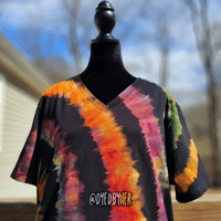 Image 7 of Reverse Tie Dye Rainbow Adult (2XL) V-Neck T-shirt