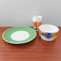 Image 1 of Gustavsberg Tahiti Sugar Bowl, Creamer and Plate