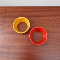 Image 3 of Arabia Finland Kilta Red and Yellow Egg Rings