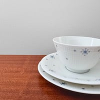 Image 2 of Rörstrand Swedish Grace Snowflake Tea Cup Trio Set