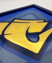 Image 2 of C  - Letter - Framed Reverse Painted and Gold Gilded Glass