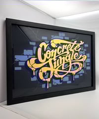Image 4 of Concrete Jungle  - Framed Reverse Painted and Gold Gilded Glass