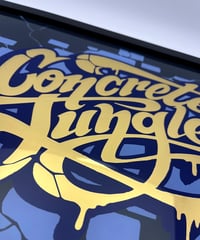 Image 2 of Concrete Jungle  - Framed Reverse Painted and Gold Gilded Glass