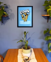 Image 3 of Cool Bananas - Framed Reverse Painted and Gold Gilded Glass