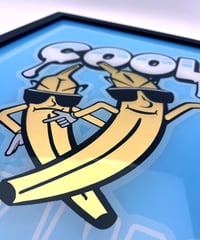 Image 2 of Cool Bananas - Framed Reverse Painted and Gold Gilded Glass