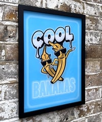 Image 4 of Cool Bananas - Framed Reverse Painted and Gold Gilded Glass