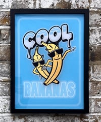 Image 6 of Cool Bananas - Framed Reverse Painted and Gold Gilded Glass