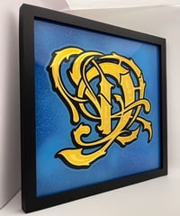 Image 4 of D  - Letter - Framed Reverse Painted and Gold Gilded Glass