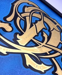 Image 2 of D  - Letter - Framed Reverse Painted and Gold Gilded Glass