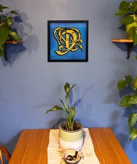 Image 3 of D  - Letter - Framed Reverse Painted and Gold Gilded Glass