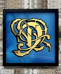 Image 6 of D  - Letter - Framed Reverse Painted and Gold Gilded Glass