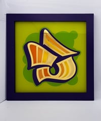 Image 1 of E - Letter - Framed Reverse Painted and Gold Gilded Glass
