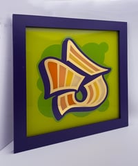 Image 4 of E - Letter - Framed Reverse Painted and Gold Gilded Glass