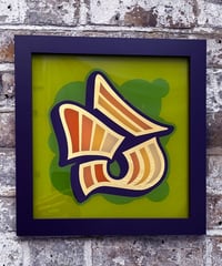Image 5 of E - Letter - Framed Reverse Painted and Gold Gilded Glass