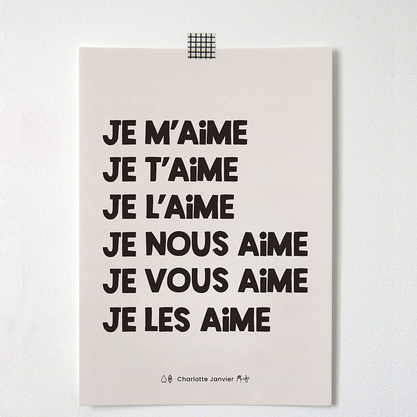 Image of A5 - JE M'AIME NOIR ET BLANC