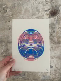 Image 1 of 'Daruma Dolls' A5 Hand-Pulled Blast Over Screen Prints