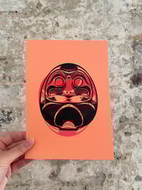 Image 2 of 'Daruma Dolls' A5 Hand-Pulled Blast Over Screen Prints