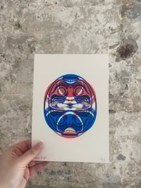 Image 4 of 'Daruma Dolls' A5 Hand-Pulled Blast Over Screen Prints
