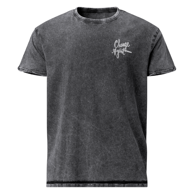 Embroidered Stone Wash White