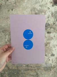 Image 2 of 'Happy Sad Face' A5 Hand-Pulled Screen Print on Coloured Card