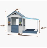 Image 4 of Ellington Wooden Playhouse With Sandbox - White