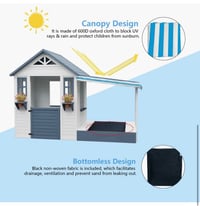 Image 3 of Ellington Wooden Playhouse With Sandbox - White