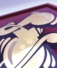 Image 2 of F - Letter - Framed Reverse Painted and Gold Gilded Glass
