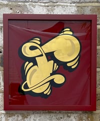 Image 5 of F - Letter - Framed Reverse Painted and Gold Gilded Glass