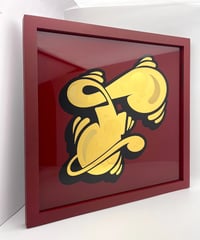 Image 4 of F - Letter - Framed Reverse Painted and Gold Gilded Glass