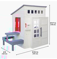 Image 14 of Lochlan Modern Wooden Playhouse - White