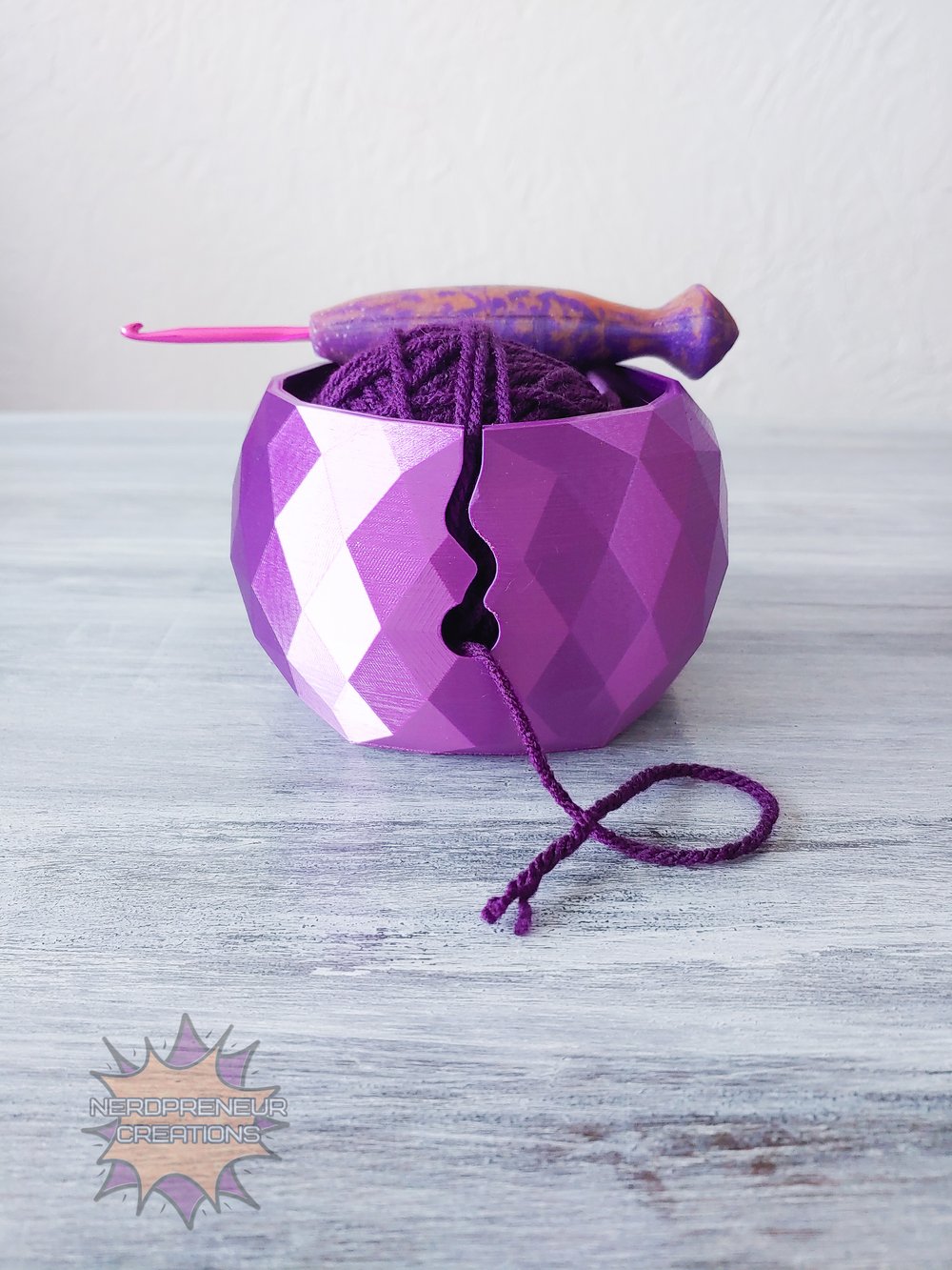 Image of Small 3D Printed Yarn Bowl - Yarn Storage