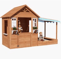 Image 1 of Ellington Wooden Playhouse With Sandbox - Natural 