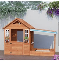 Image 4 of Ellington Wooden Playhouse With Sandbox - Natural 