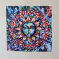 Image 2 of Sun Face Watercolor Peel and Stick Art Prints and Wall Murals - 8 X 8 in.