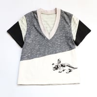 Image 4 of triceratops neutral courtneycourtney adult size m/l medium large vneck short sleeve tee tshirt top