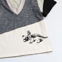 Image 5 of triceratops neutral courtneycourtney adult size m/l medium large vneck short sleeve tee tshirt top