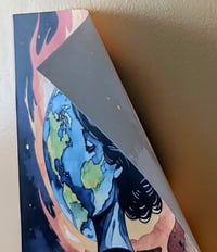 Image 4 of  World is on Fire Watercolor Peel and Stick Art Print - 8 x 8 in.  