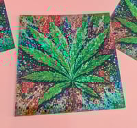 Image 2 of  Cannabis Leaf 420 Art Holographic Sticker - 3 in.